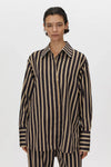 Novella Shirt Black and Bronze Stripe