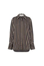 Novella Shirt Black and Bronze Stripe