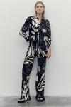 Capri Silk Bias Cut Pant Black/Cream