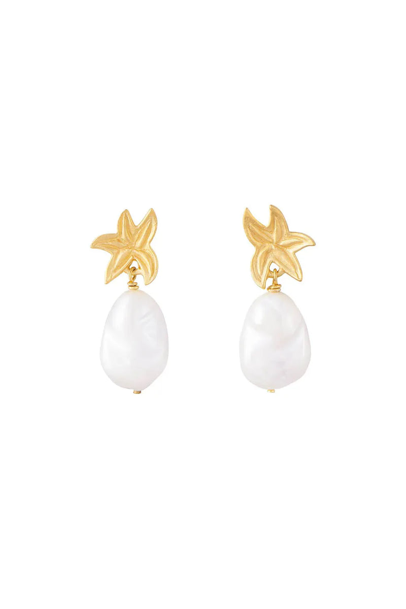 Starfish Pearl Drops Gold