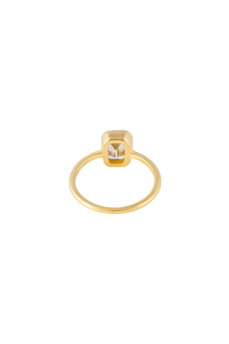 Emerald Cut Solitaire Ring Gold