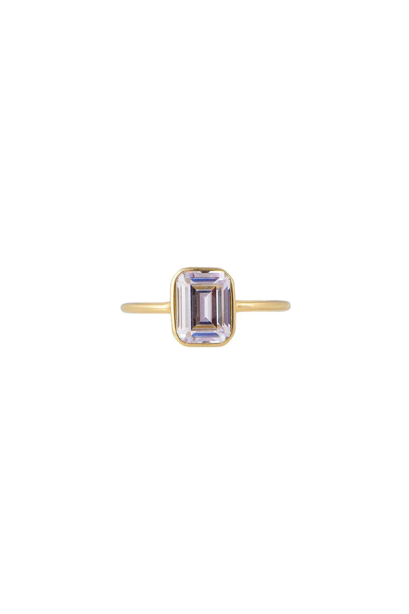 Emerald Cut Solitaire Ring Gold