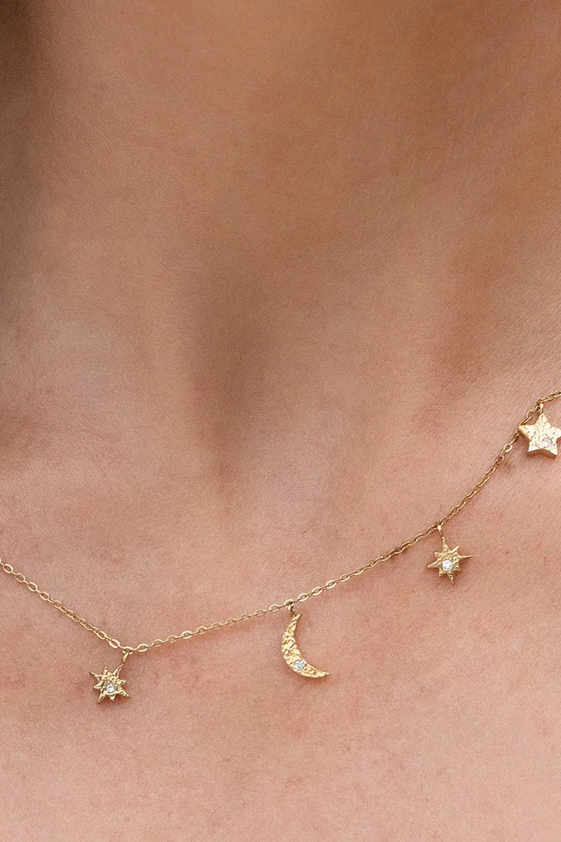 Moondust Gold Charm Necklace
