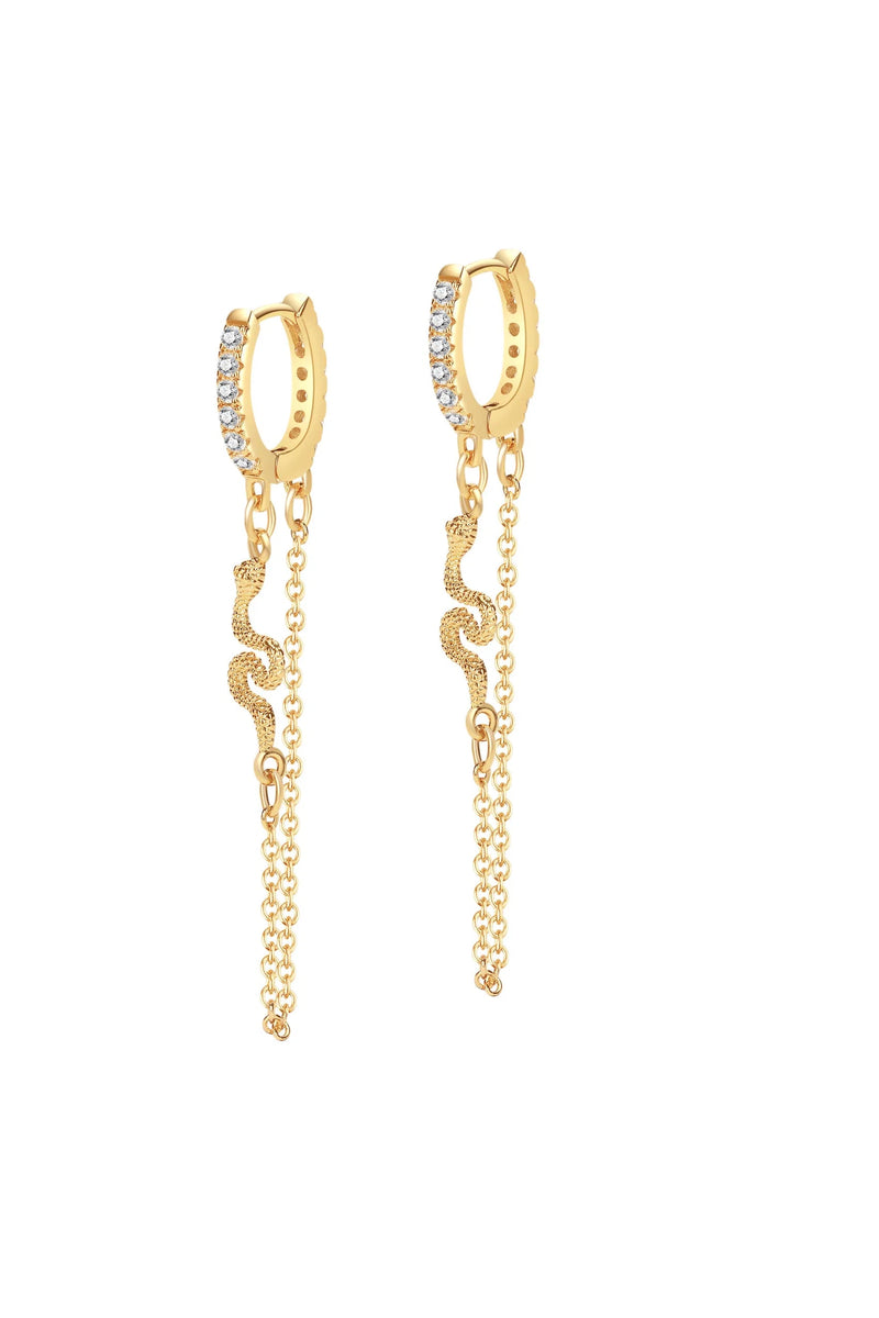 Divine Serpentine Earrings Gold