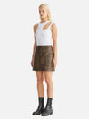 Lennie Leather Mini Skirt Worn Brown