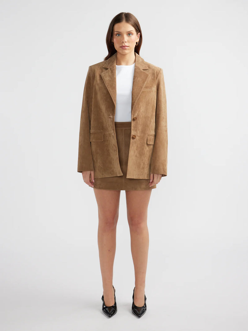 Ana Suede Blazer Toffee