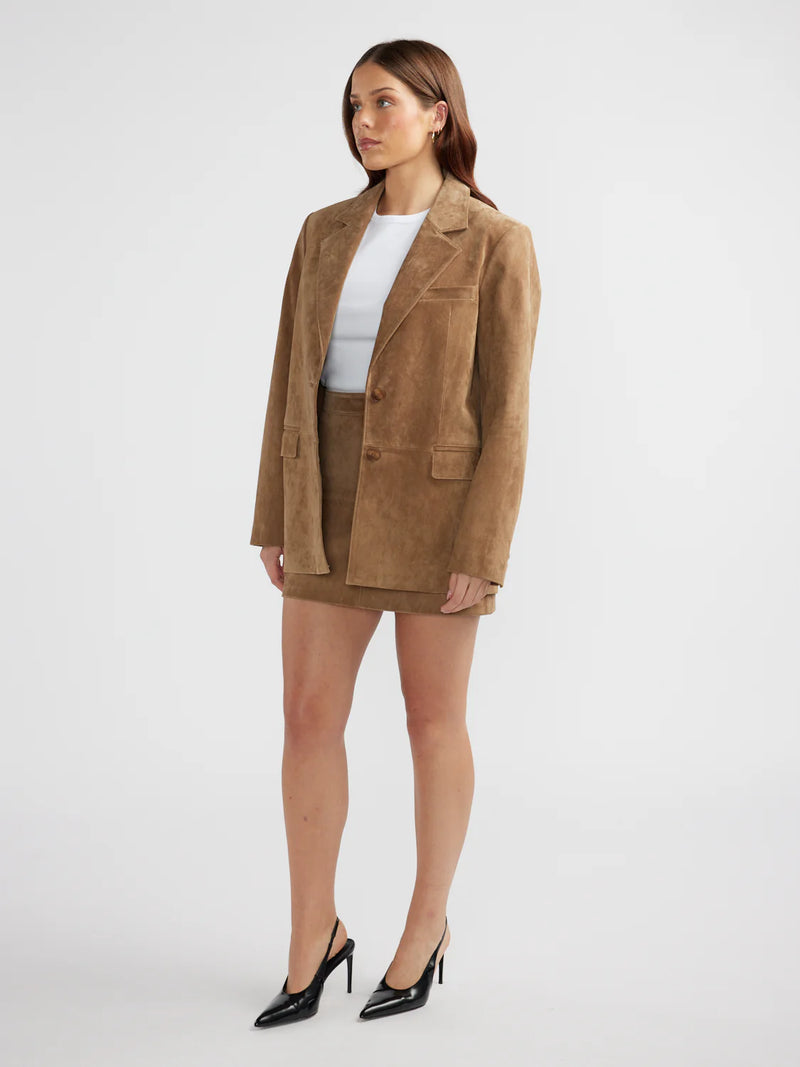Ana Suede Blazer Toffee