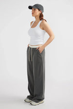 Milla Relaxed Trouser Charcoal Pinstripe