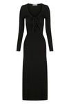 Eve Long Sleeve Keyhole Midi Dress Black