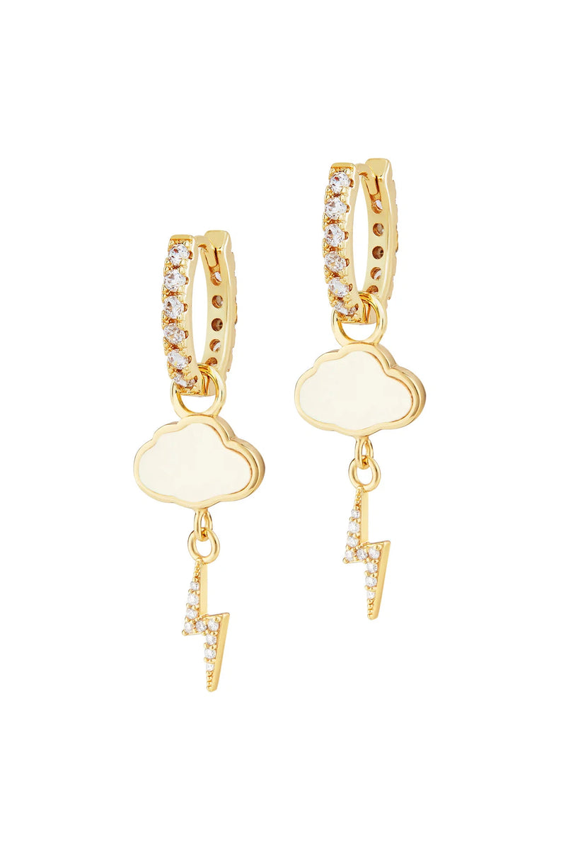 Electric Storm Earrings Gold