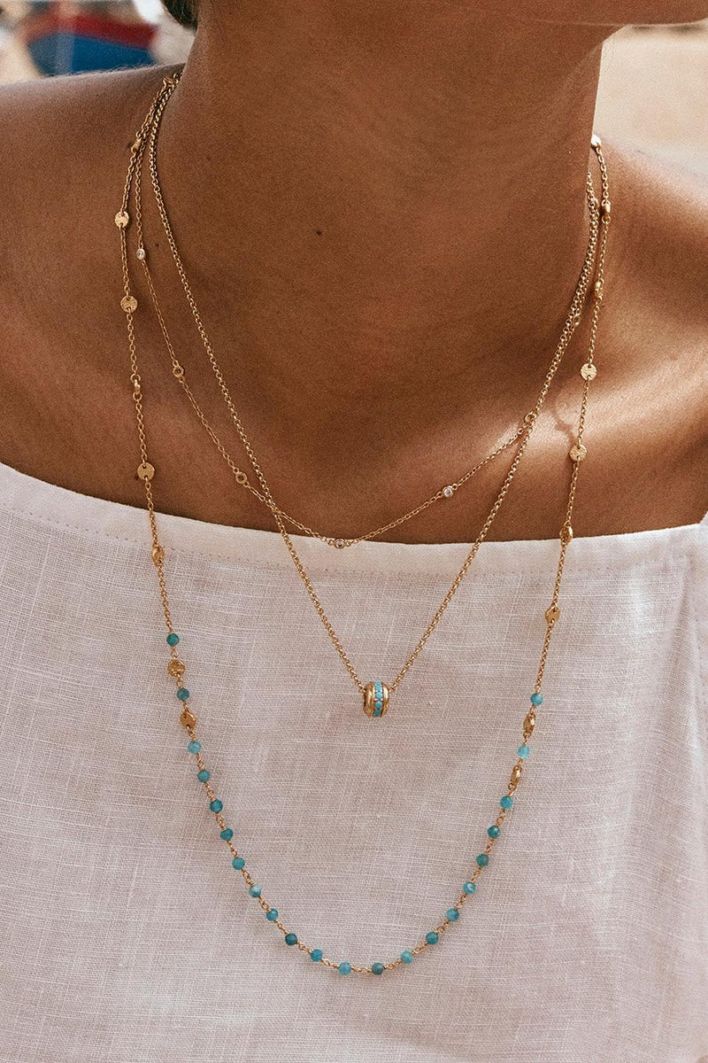 Blue Grotto Antique Necklace Gold