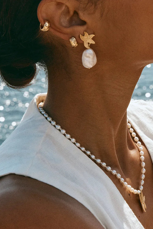 Starfish Pearl Drops Gold