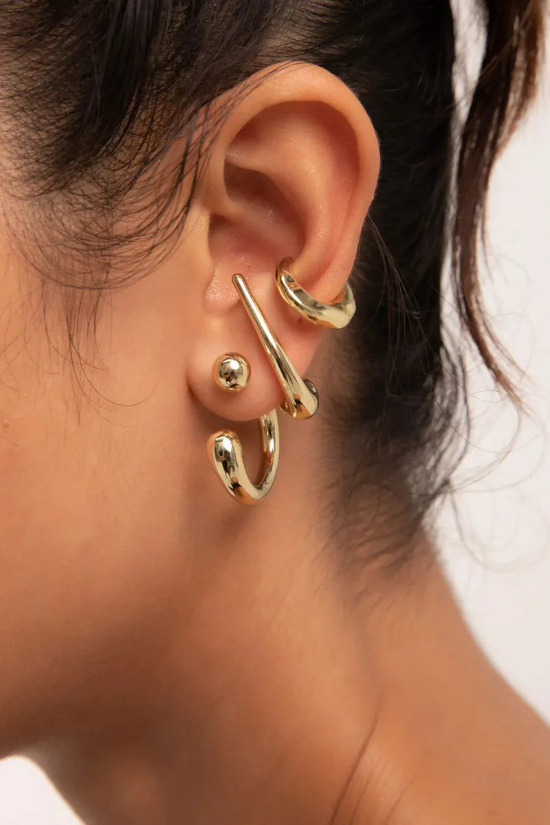 Reversed Hoops 18K Gold Plating