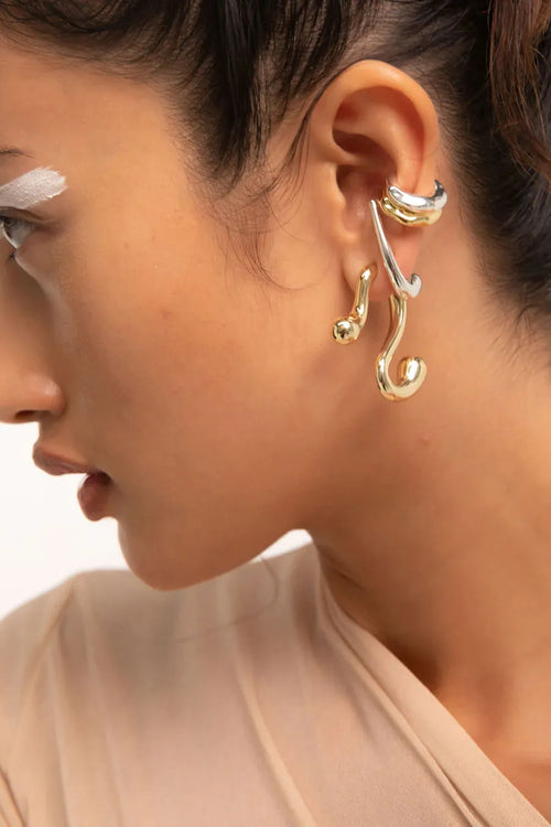 S-Bend Earrings 18K Gold Plating
