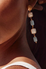 Pearl Aqua Cocktail Earrings