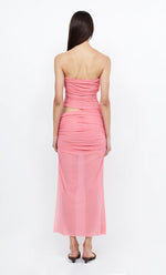 Iona Strapless Dress Grapefruit Pink