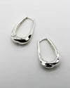 Hammered Long Hoops Sterling Silver Plating