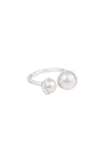 Double Pearl Ring Silver