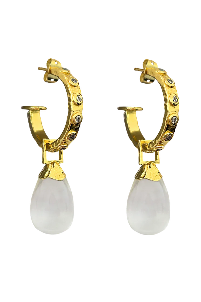 Ines Earrings Crystal Quartz Gold