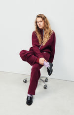 Izubird Wide Leg Joggers Vintage Burgundy