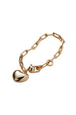Puffy Heart Bracelet Gold