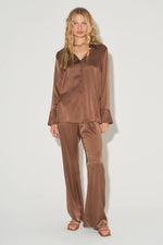 Jules Classic Silk Shirt Walnut