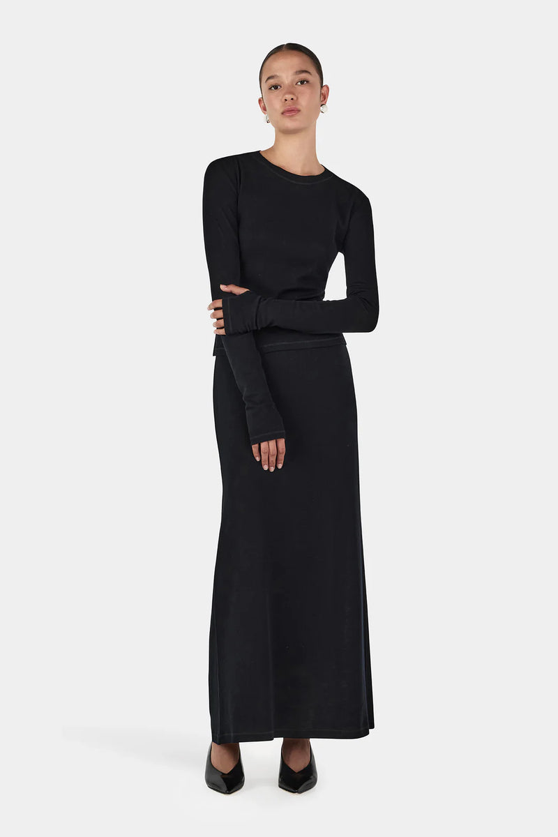 Gerard Wool Skirt Black