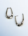 Hammered Long Hoops 18K Gold Plating