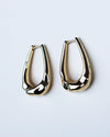 Hammered Long Hoops 18K Gold Plating