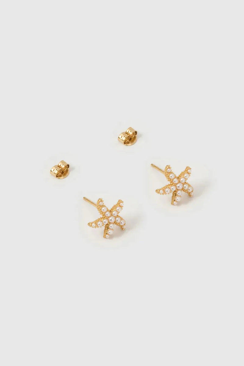 Malibu Pearl Earrings Gold
