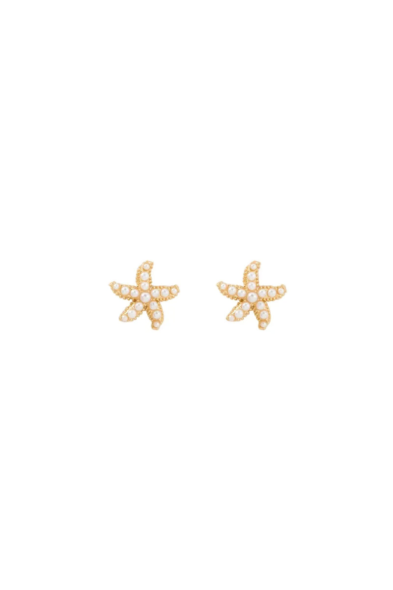 Malibu Pearl Earrings Gold
