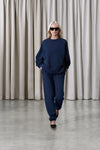 Miles Sweatshirt Framed Monogram Washed Navy