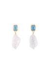 Blue Topaz Keshi Drops Gold