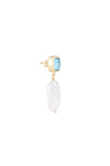 Blue Topaz Keshi Drops Gold