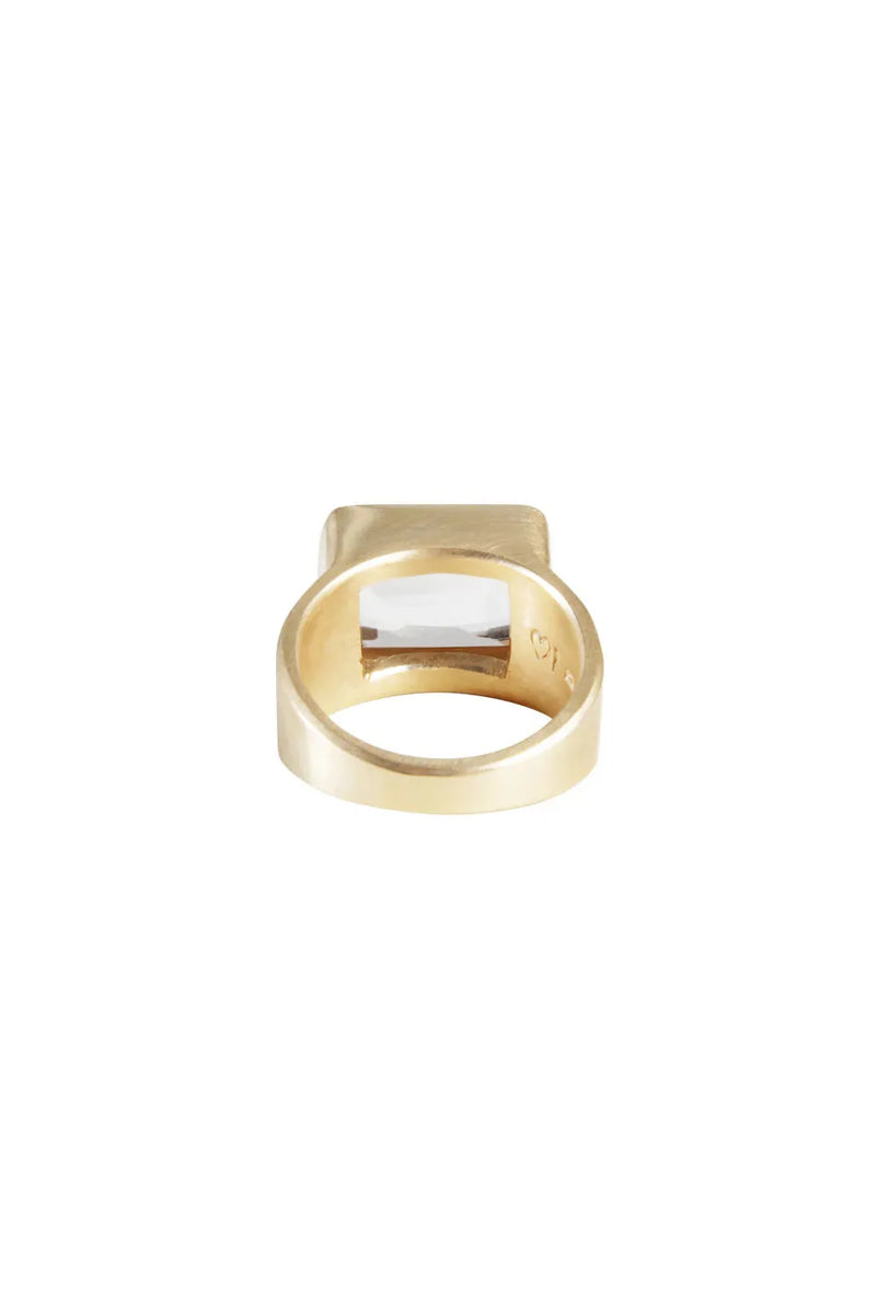 Crystal Cocktail Ring Gold