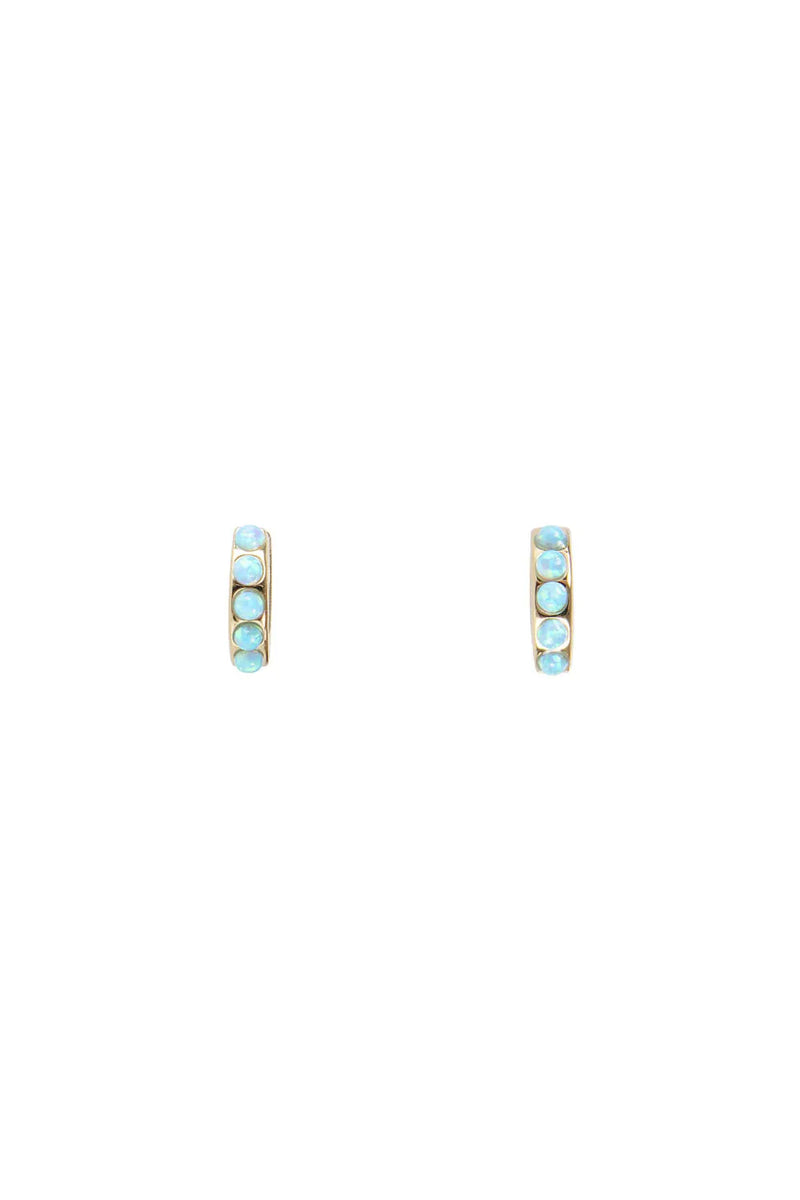 Blue Opal Crystal Huggies