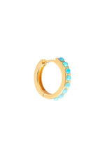 Blue Opal Crystal Midi Hoops Gold