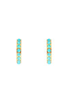 Blue Opal Crystal Midi Hoops Gold