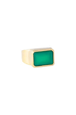 Green Agate Cocktail Ring Gold