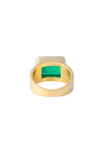 Green Agate Cocktail Ring Gold