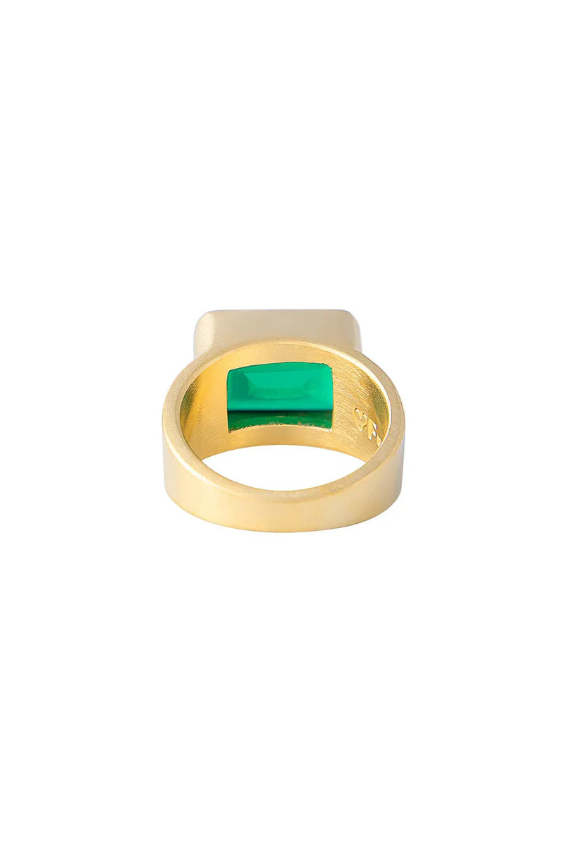 Green Agate Cocktail Ring Gold