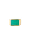 Green Agate Cocktail Ring Gold