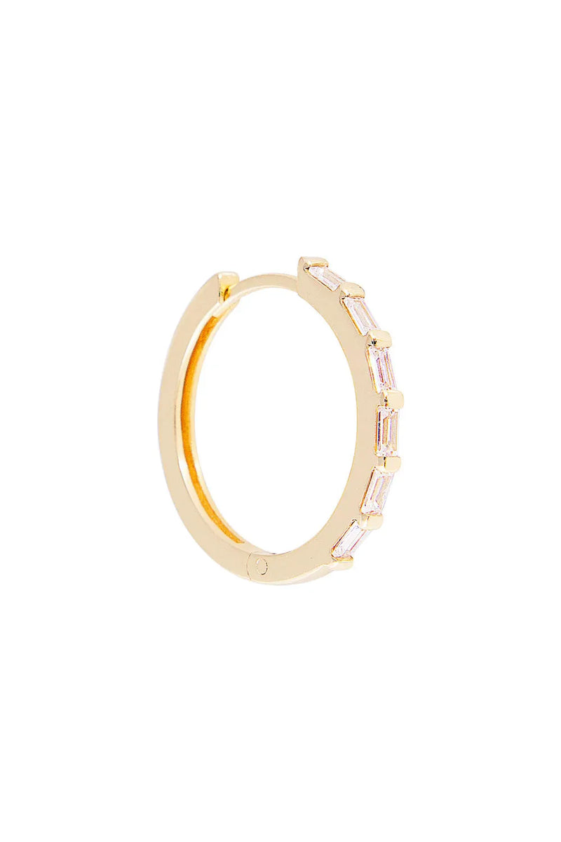 Crystal Baguette Maxi Hoops Gold