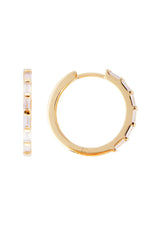 Crystal Baguette Maxi Hoops Gold