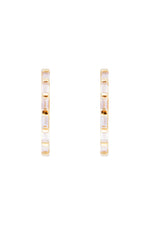 Crystal Baguette Maxi Hoops Gold