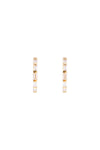 Crystal Baguette Midi Hoops Gold