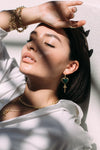 Juliet Earrings Green Onyx Gold