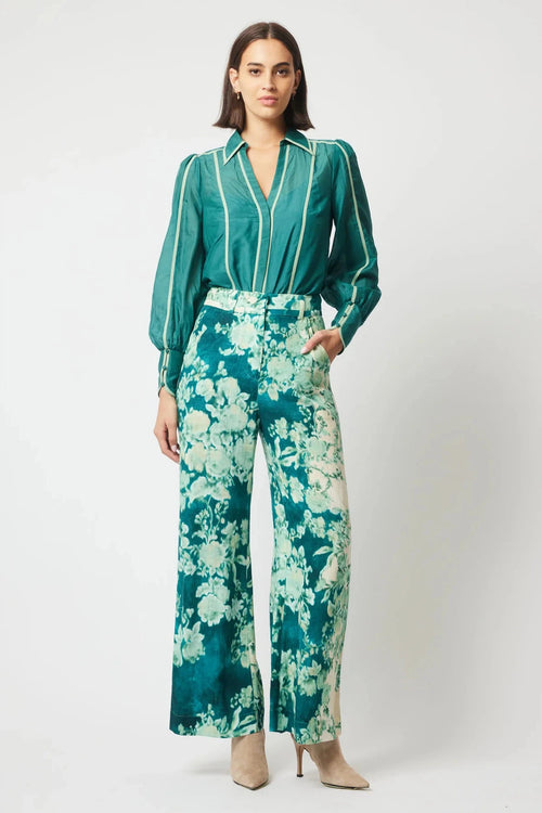 Pisces Cotton Silk Shirt in Jade