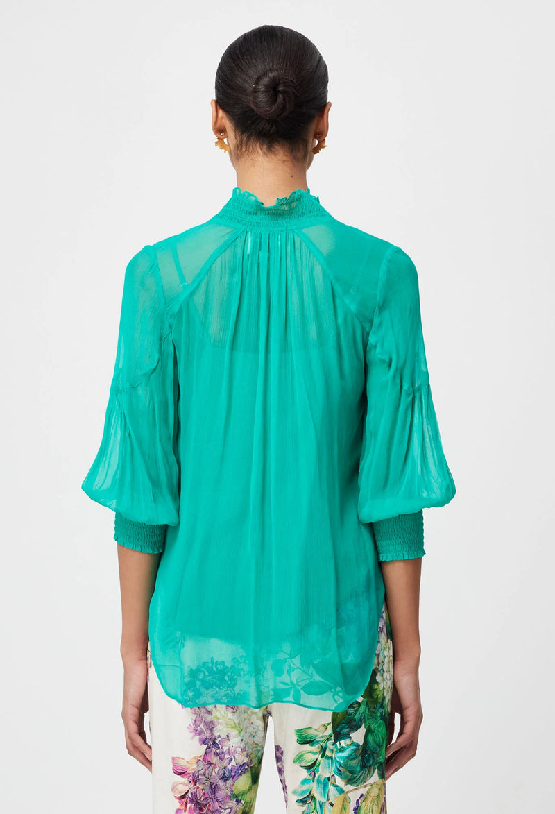 Lane Viscose Chiffon Blouse in Bay Green