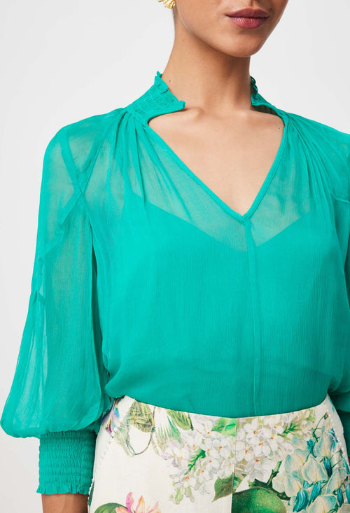 Lane Viscose Chiffon Blouse in Bay Green